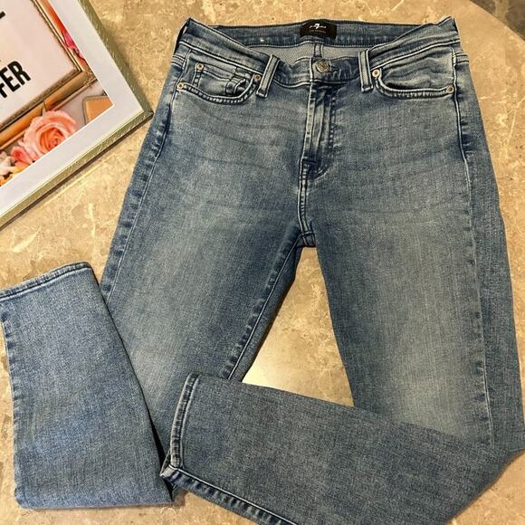 7 For All Mankind Women's MID RISE ANKLE SKINNY Jeans 27/4 - Picture 11 of 13